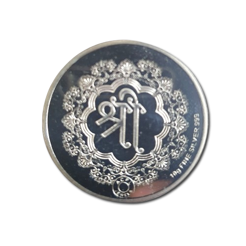 Laxmi Ganesh Ji Coloured Silver Coin – 999 Purity, BIS Hallmark, Fade-Resistant Design