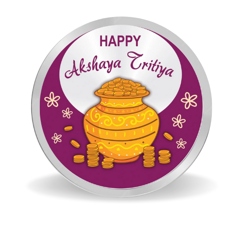 Akshaya Tritiya Coloured Silver Coin – 999 Purity, BIS Hallmark, Fade-Resistant Design