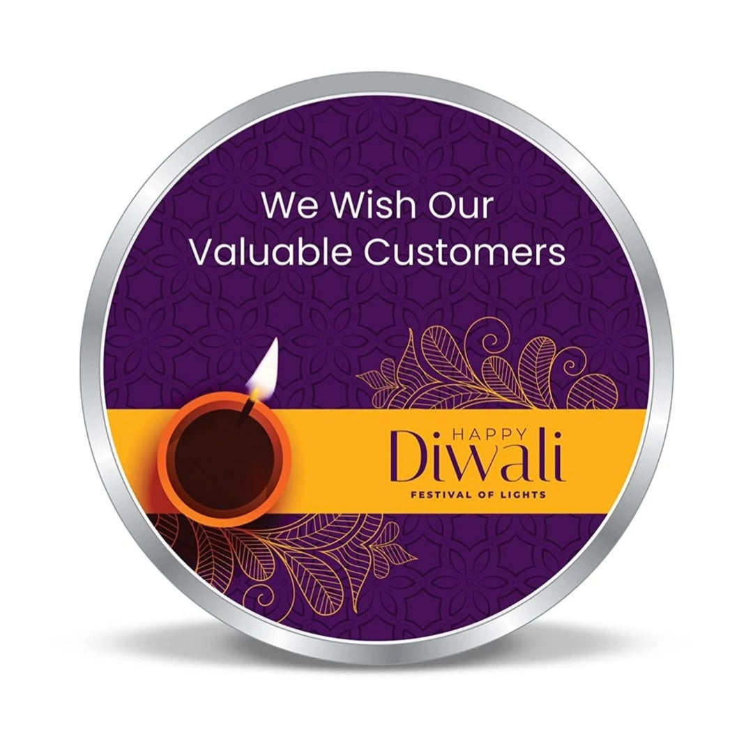 Happy Diwali Coloured Silver Coin – 999 Purity, BIS Hallmark, Fade-Resistant Design