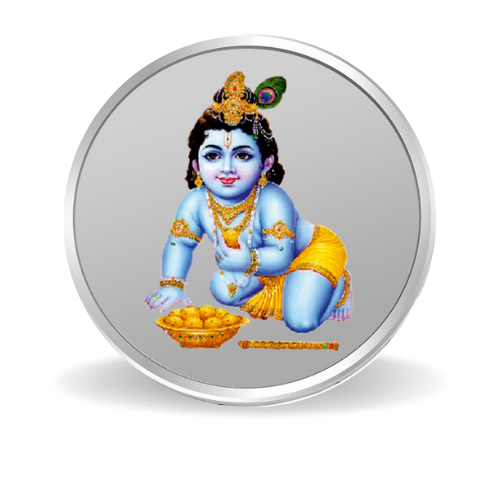 Janmashtami Coloured Silver Coin – 999 Purity, BIS Hallmark, Fade-Resistant Design