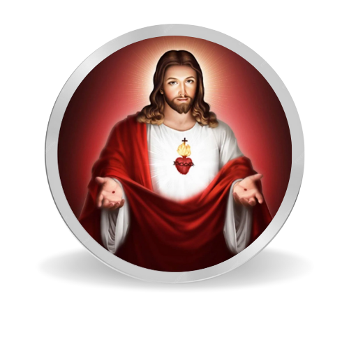 Jesus Christ Coloured Silver Coin – 999 Purity, BIS Hallmark, Fade-Resistant Design