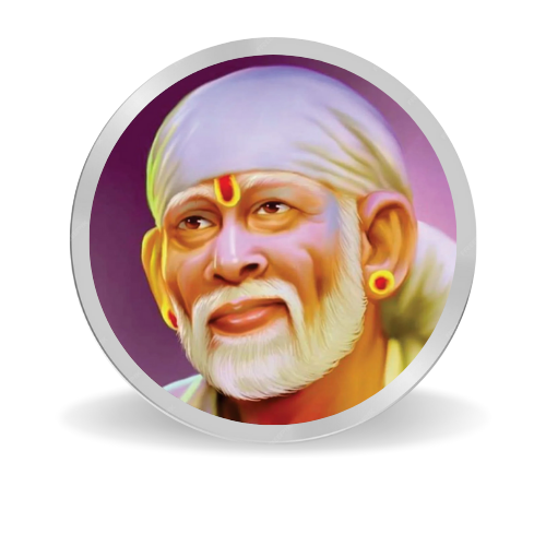 Sai Baba Coloured Silver Coin – 999 Purity, BIS Hallmark, Fade-Resistant Design