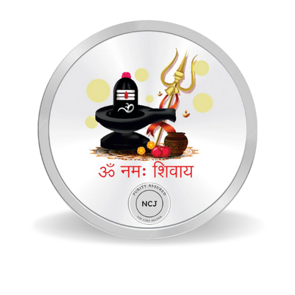 Shiv Parvati Coloured Silver Coin – 999 Purity, BIS Hallmark, Fade-Resistant Design