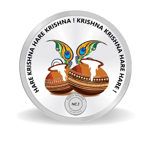 Shri Krishna Coloured Silver Coin – 999 Purity, BIS Hallmark, Fade-Resistant Design