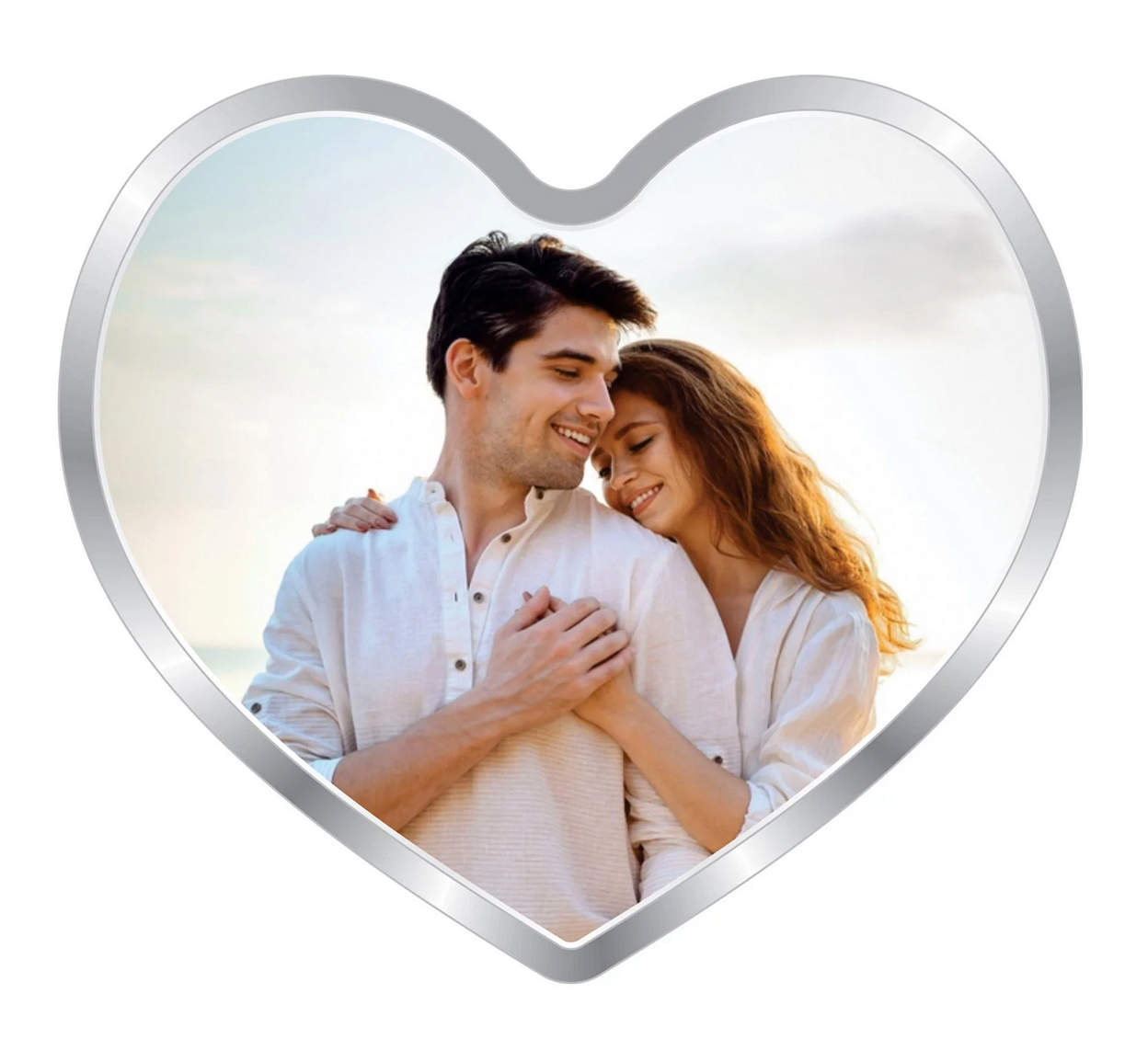 Personalised Wedding Anniversary Heart Silver Coin 999 Pure